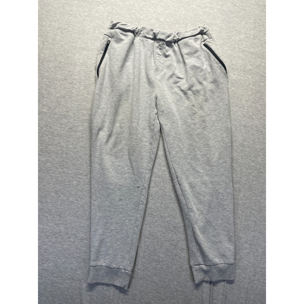 jockey Sport Pants Womens XL Gray Heather Stretch Soft Fleece Lined Tapered Leg